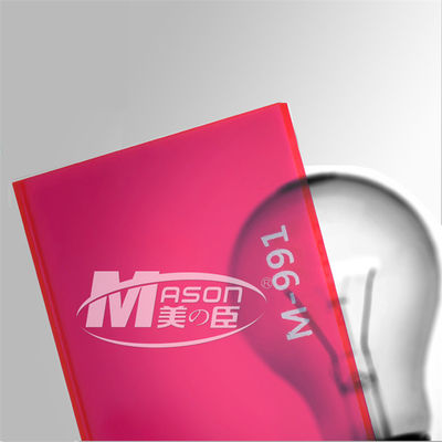 Gegoten Rood Geelgroen Fluorescent Acrylblad 3mm 4mm 5mm 4x8ft van PMMA