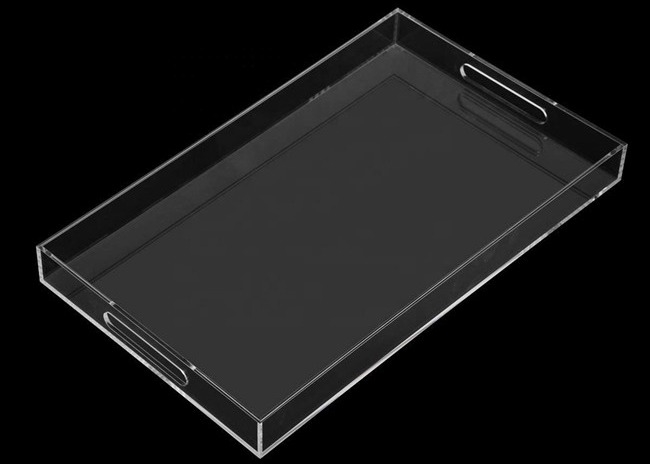 Acryl de Vervaardigings Acrylperspex Tray With Handles van de plexiglas Duidelijk Douane